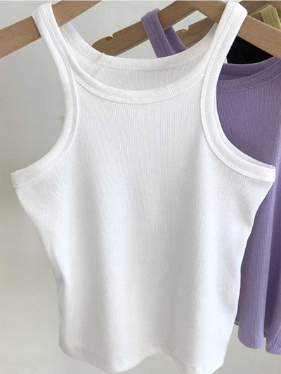 2023 Topuri pentru femei Sexy Cropped Top Femei Femei Vară Camisole Camis Negru Alb Haine sport pentru femei