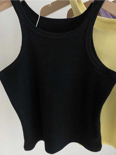2023 Topuri pentru femei Sexy Cropped Top Femei Femei Vară Camisole Camis Negru Alb Haine sport pentru femei