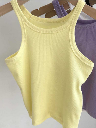 2023 Topuri pentru femei Sexy Cropped Top Femei Femei Vară Camisole Camis Negru Alb Haine sport pentru femei