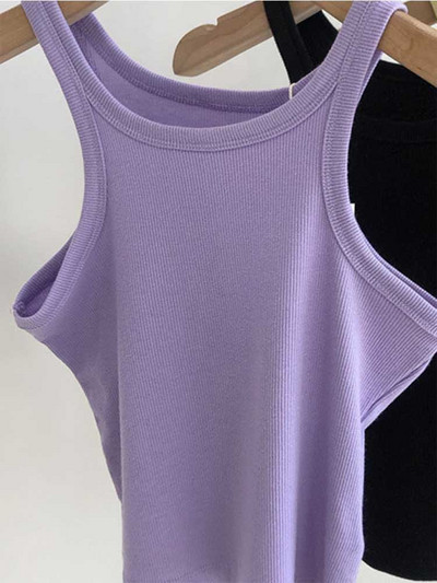 2023 Topuri pentru femei Sexy Cropped Top Femei Femei Vară Camisole Camis Negru Alb Haine sport pentru femei