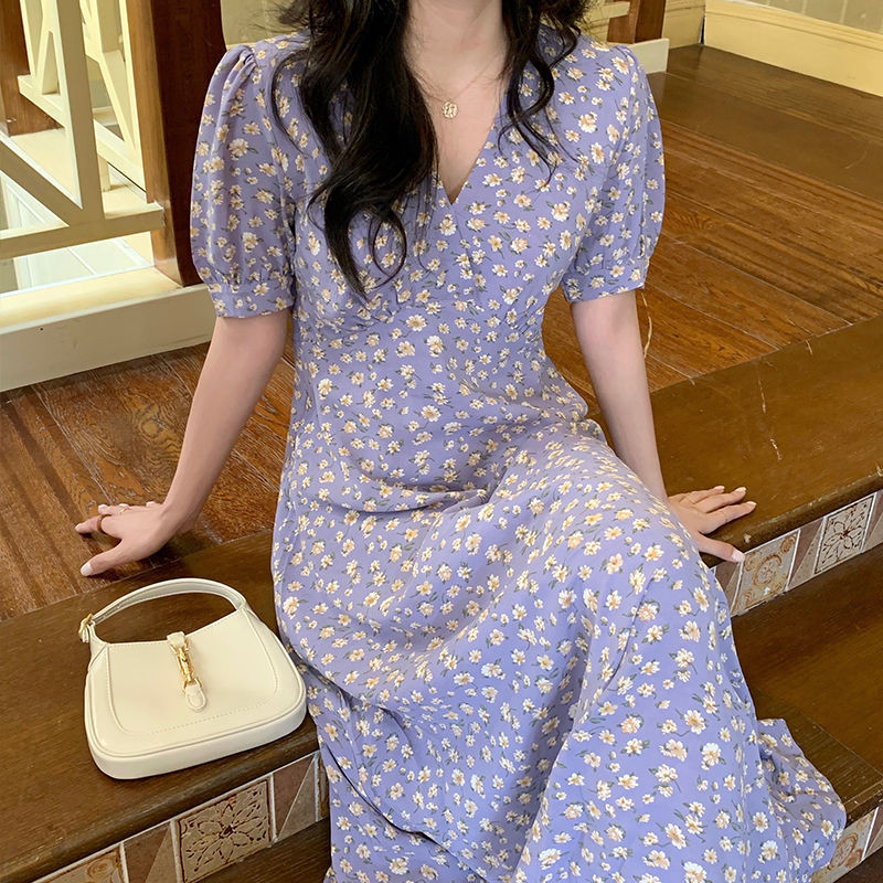 Ženska odjeća s cvjetnim printom 2023., kratkih rukava, jednostavnost, elegantna, tanka, ljetna, opuštena, ležerna, ležerna, slatka, udobna, s V-izrezom