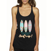 Beach Print Tanks felső Női Ruházat Koreai divat Ruházat Nyári pólók Női Racerback Tank Topok Utazási pólóruhák