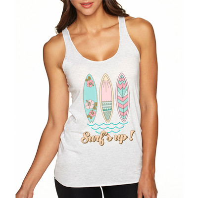 Beach Print Tanks felső Női Ruházat Koreai divat Ruházat Nyári pólók Női Racerback Tank Topok Utazási pólóruhák