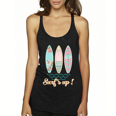 Beach Print Tanks felső Női Ruházat Koreai divat Ruházat Nyári pólók Női Racerback Tank Topok Utazási pólóruhák