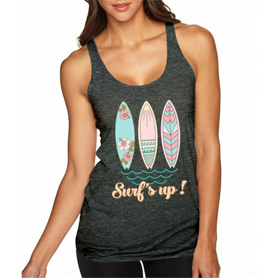 Beach Print Tanks felső Női Ruházat Koreai divat Ruházat Nyári pólók Női Racerback Tank Topok Utazási pólóruhák