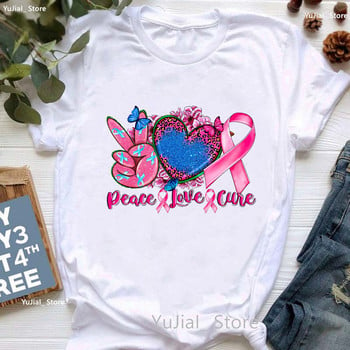 Breast Cancer Awareness T-shirt Γυναικείο μπλουζάκι ροζ ψηλά παπούτσια Γυναικείο καλοκαιρινό κοντομάνικο T-shirt Γυναικείο Dropshipping