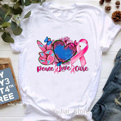 Tricou cu imprimeu pentru conștientizarea cancerului de sân pentru femei, pantofi înalți roz, tricou pentru femei, tricou cu mânecă scurtă de vară, dropshipping pentru femei
