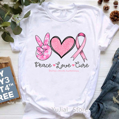 Tricou cu imprimeu pentru conștientizarea cancerului de sân pentru femei, pantofi înalți roz, tricou pentru femei, tricou cu mânecă scurtă de vară, dropshipping pentru femei