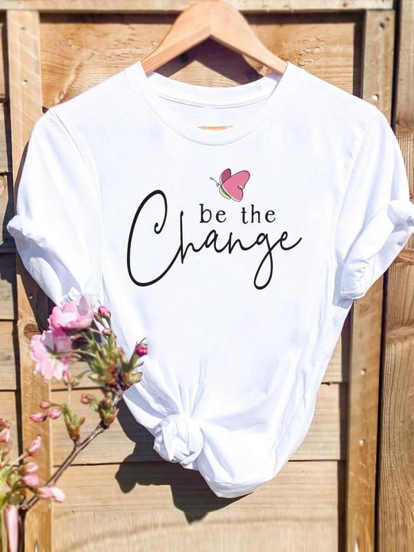 levél édes trend aranyos Ruházat Grafikus póló rövid ujjú nyakkivágással divat T Top Print Női Rajzfilm ing Női pólók