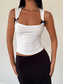 Cute Bow Fairy Y2K Coquette Topuri decupate Vestă pentru femei de vară Slim Fit Camisole anii 2000 Estetică retro Kawaii Streetwear