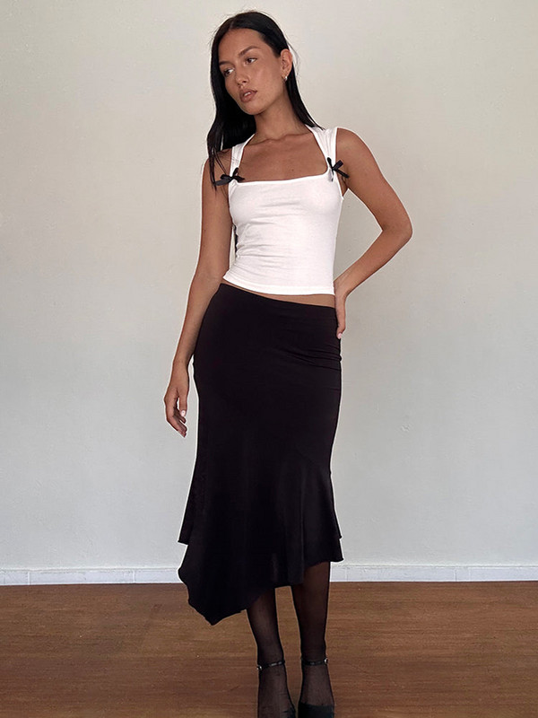 Cute Bow Fairy Y2K Coquette Topuri decupate Vestă pentru femei de vară Slim Fit Camisole anii 2000 Estetică retro Kawaii Streetwear