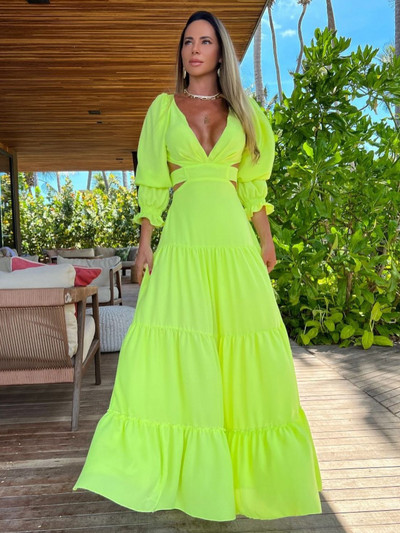 2024. aasta naiste V-kaelusega ühes tükis kleit rihmaga seljata kaarega rannariided Naiste peokleidid vabaajarõivad, moodne pikk kleit