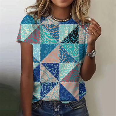 Uued 3D-mängukaardi lilledega trükitud t-särgid naistele Suvemood Tänava ümarkaelus lühikeste varrukatega tüdrukutele, ilusad T-särgi topid