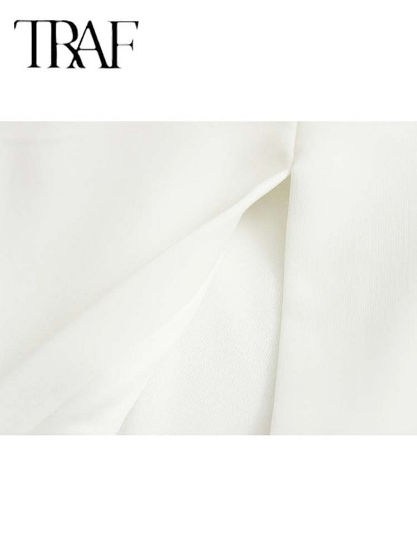 TRAF duge kratke haljine bez rukava za žene Ljeto 2024. Midi haljina Ženske seksi haljine bez leđa Ženske haljine za zabavu