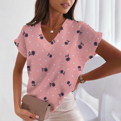 Ljubavna majica kratkih rukava za žene Modne majice kratkih rukava s V-izrezom Ljetna ženska odjeća Slobodno vrijeme Harajuku majice Majice s uličnim trendom za djevojke