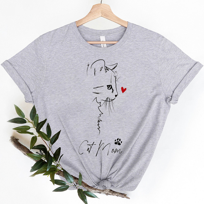 Cat Mom T-särgid naistele Emadepäeva T-särgid Mood Cat Valentines Loomingulised isiksused Arvustused Paljud riided Kevad