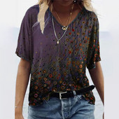 Tricouri de vară pentru femei, cu decolteu în V, cu imprimeu grafic, cu mâneci scurte, pentru femei, 5xl, largi, florale, haioase, tricou casual 2022