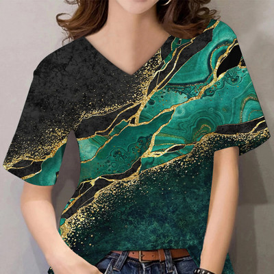 Tricouri de vară pentru femei, cu decolteu în V, cu imprimeu grafic, cu mâneci scurte, pentru femei, 5xl, largi, florale, haioase, tricou casual 2022