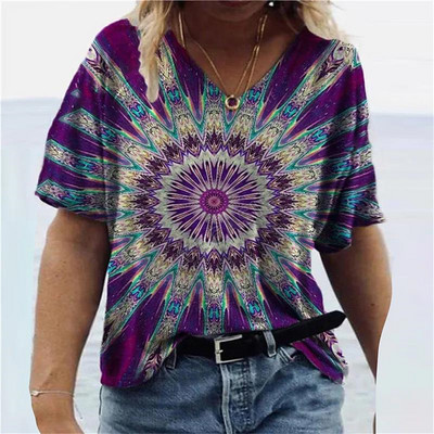 Tricouri de vară pentru femei, cu decolteu în V, cu imprimeu grafic, cu mâneci scurte, pentru femei, 5xl, largi, florale, haioase, tricou casual 2022