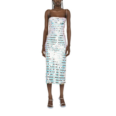 Luksuslik spagetirihm varrukateta kokteilikleit Naiste litrid kõhnad kleidid suvised seljataga peokleitid, tänavarõivad