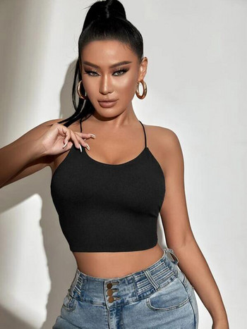 Καλοκαιρινό νέο SXY Lace Up Crop Cami Top