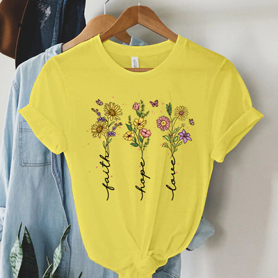 Faith Hope Love Vintage Boho T-särgid Naiste Kristlikud T-särgid Lühikeste varrukatega Trendikas T-särk Topid Naiste Religioossed Faith T-särgid