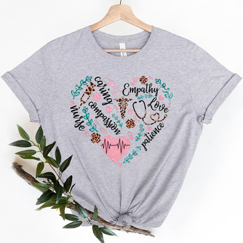 Love Nurse T Shirt for Women Nurse Emergency Room Gift Cute Er Nurse Tee Дамско облекло Горнища Подарък за деня на майката Y2k