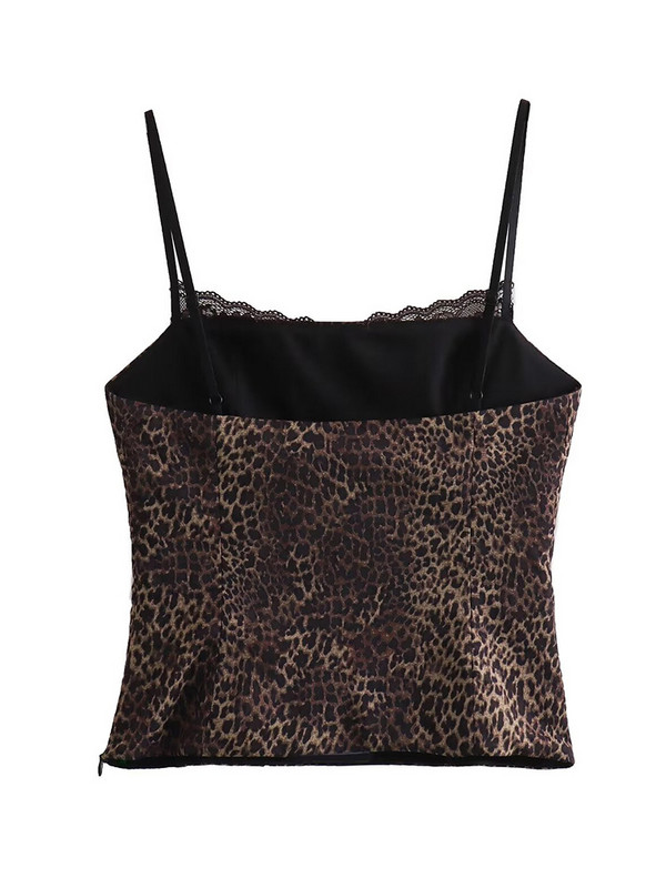 Willshela Ženska moda bez leđa, čipkasti porub sa strane, kamisol s patentnim zatvaračem Vintage tanke naramenice s četvrtastim izrezom Ženske šik ženske majice