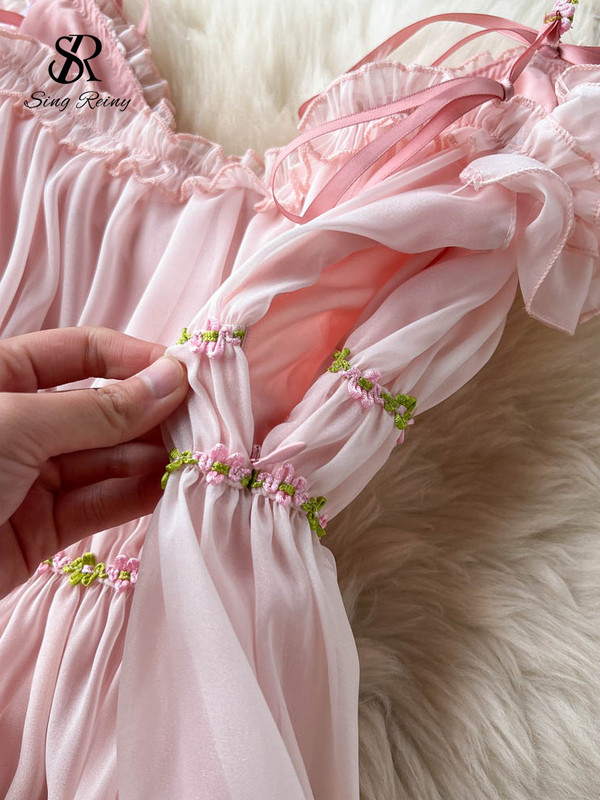 SINGREINY Volane Sexy Femei Rochie de Plajă Vara 2022 Floare Subțire Fără Spate Gât în V Fermoar Vacanță Doamnă A Line Rochii Lungi