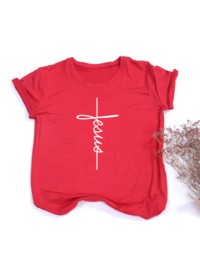 Ženska majica s printom Isusovog križa Kršćanske majice Harajuku Faith Love Hope Graphic Tees Ženske majice kratkih rukava Ležerne majice Camisetas Mujer