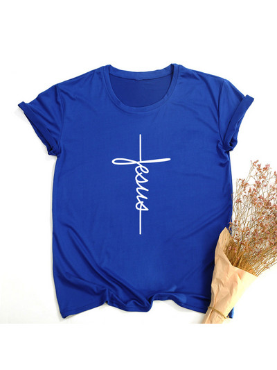 Ženska majica s printom Isusovog križa Kršćanske majice Harajuku Faith Love Hope Graphic Tees Ženske majice kratkih rukava Ležerne majice Camisetas Mujer
