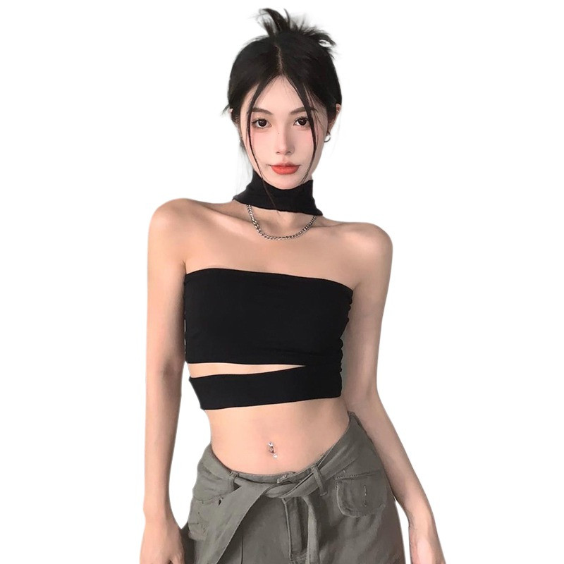 Karcsú, szexi ujjatlan nyári női büfé egyszínű, szabad köldökös női ruha felsők, női 2024