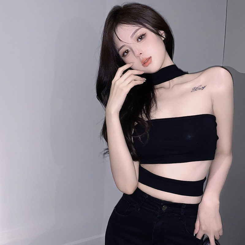 Karcsú, szexi ujjatlan nyári női büfé egyszínű, szabad köldökös női ruha felsők, női 2024