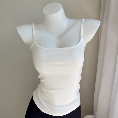 Curea de umăr subțire cu gât pătrat în stil francez Top sexy Îmbrăcăminte pentru femei Vestă casual colorată S-2XL