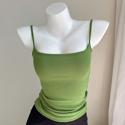 Curea de umăr subțire cu gât pătrat în stil francez Top sexy Îmbrăcăminte pentru femei Vestă casual colorată S-2XL