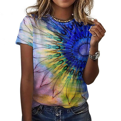 Tricou cu flori de floarea-soarelui la modă, cu imprimeu 3D, pentru femei, îmbrăcăminte de stradă, ocazional supradimensionat, tricou cu mânecă scurtă, Harajuku, pentru copii, tricouri, haine