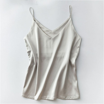 Spagetti pántos V nyakú felsők női ujjatlan szatén utánzat selymes camisole S-2XL S00102