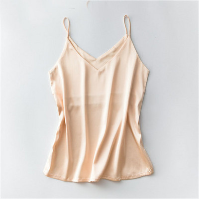 Spagetti pántos V nyakú felsők női ujjatlan szatén utánzat selymes camisole S-2XL S00102