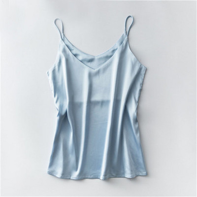 Spagetti pántos V nyakú felsők női ujjatlan szatén utánzat selymes camisole S-2XL S00102