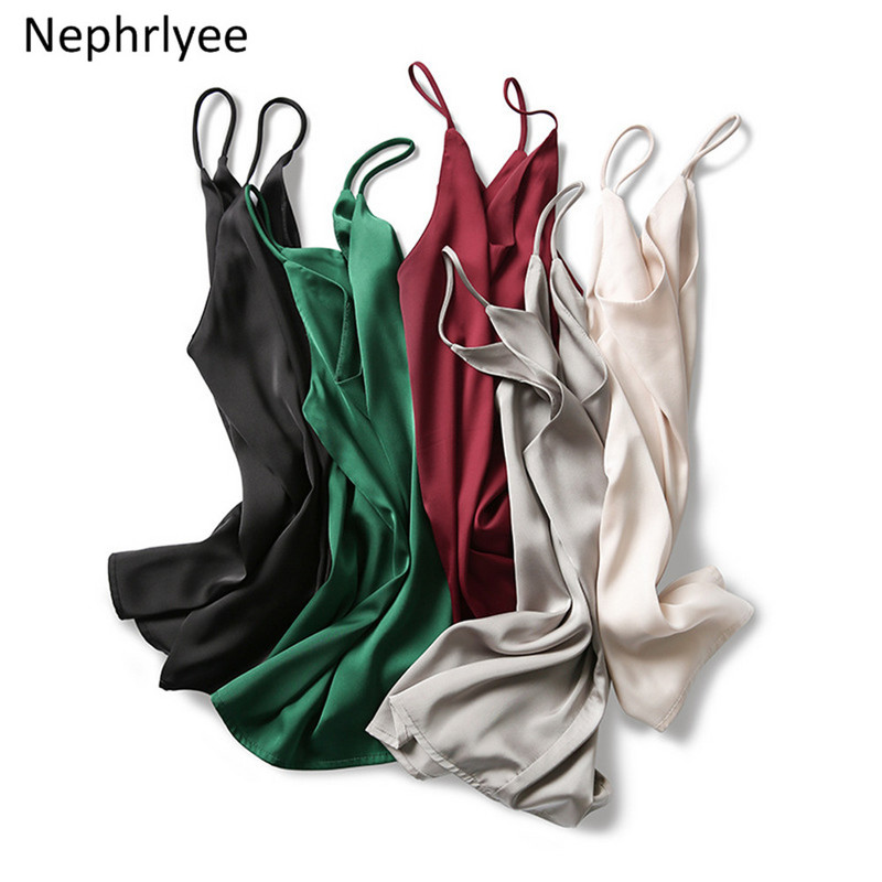 Spagetti pántos V nyakú felsők női ujjatlan szatén utánzat selymes camisole S-2XL S00102