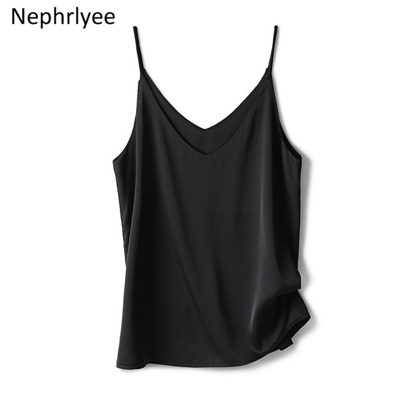 Spagetti pántos V nyakú felsők női ujjatlan szatén utánzat selymes camisole S-2XL S00102