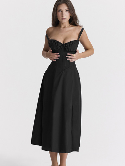 Avrilyaan Seksi haljina s otvorenim ramenima i cvjetnim printom za žene Visoko podijeljene elegantne duge haljine bez leđa Ljetna haljina Vestidos