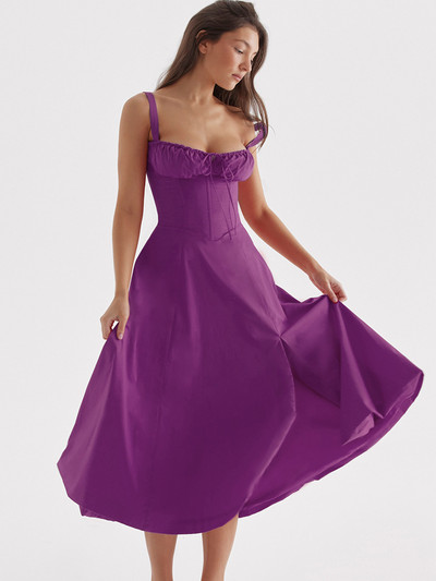 Avrilyaan Seksi haljina s otvorenim ramenima i cvjetnim printom za žene Visoko podijeljene elegantne duge haljine bez leđa Ljetna haljina Vestidos