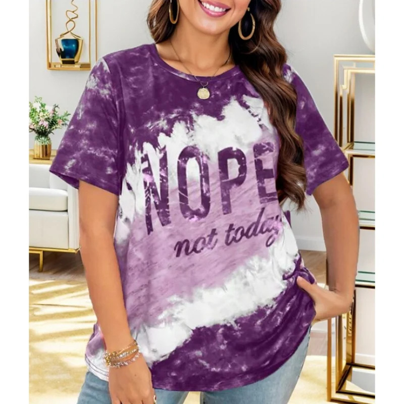 Tricou de damă supradimensionat Cămașă cu mânecă scurtă cu imprimeu 3D Tricou cu gât în formă de stradă de vară Tricou casual pentru femei Topuri în stil american