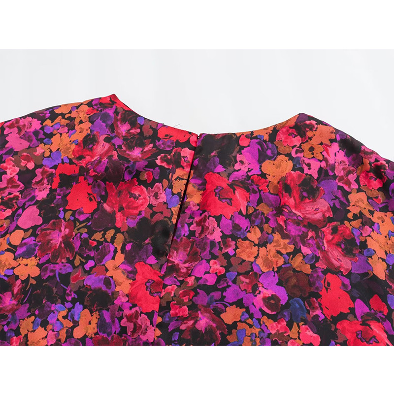 TRAF haljine s cvjetnim uzorkom za žene Jesen 2023. Midi haljina Ženske duge haljine za zabave Ženska vintage ženska haljina