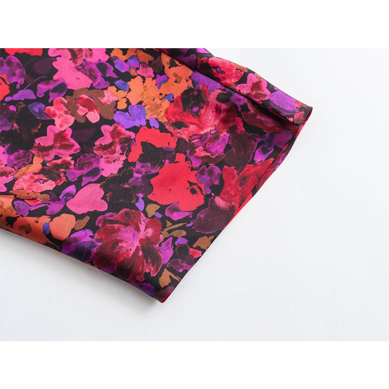 TRAF haljine s cvjetnim uzorkom za žene Jesen 2023. Midi haljina Ženske duge haljine za zabave Ženska vintage ženska haljina