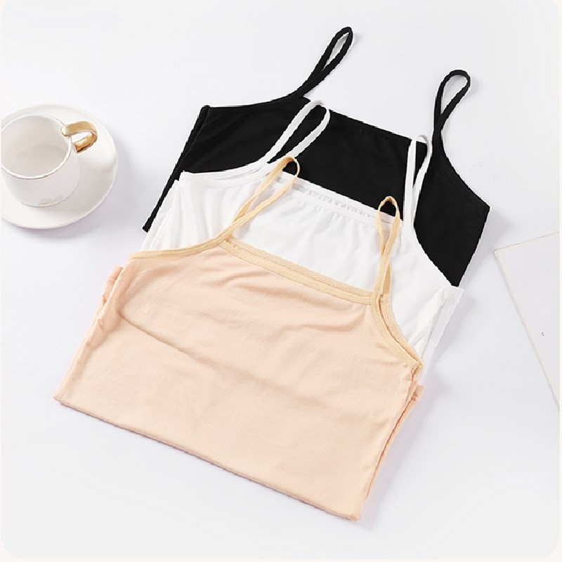 Női S divatos felsők Ujjatlan mellények Tavaszi Nyári Crop felsők Egyszínű, varrat nélküli női mellény Fekete fehér Skin Camisole