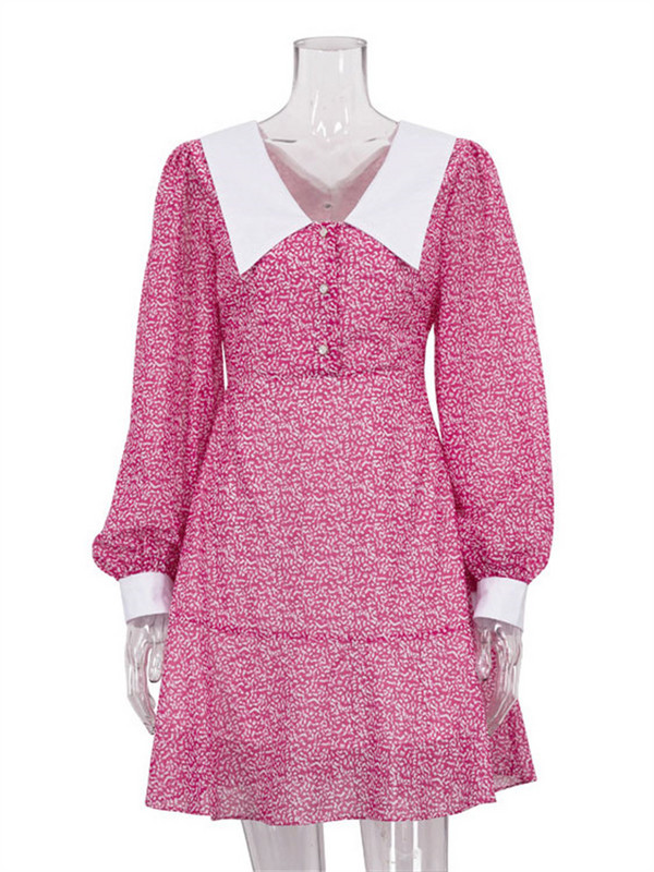 Tossy modna mini haljina s V-izrezom i printom za žene, uska, visoka struka, duga rukava, svečana haljina bez leđa, ležerna ženska ljetna haljina