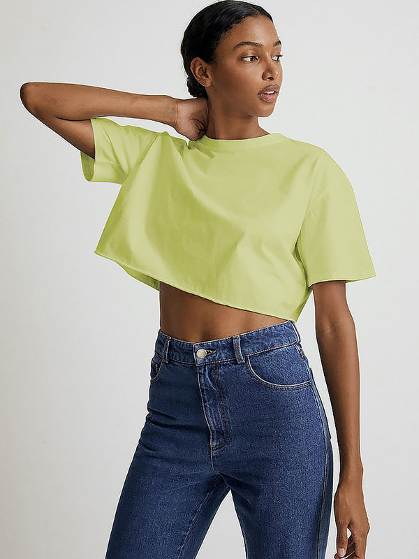 Sean Tsing® Majice kratkih rukava od 100% pamuka Ženske kratke rukave Jednobojne osnovne majice Prevelike ležerne ulične vanjske odjeće Ljetne kratke majice