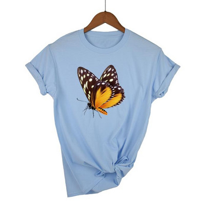 Femei Lady Cartoon Fluture Floral Elegant Cămașă de vară 2021 Haine Tricou Tricou Femei Top Femeie Imprimat Tricou Grafic